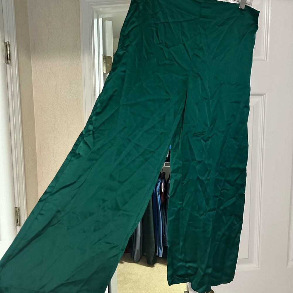 Nicole Miller Green Wide Leg Pants